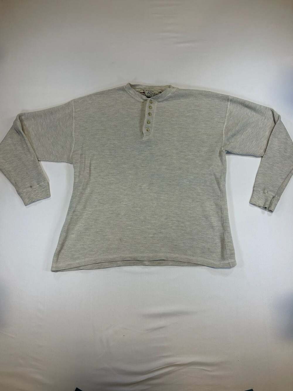 Vintage Rocket Waffle Knit Henley Shirt Size XL